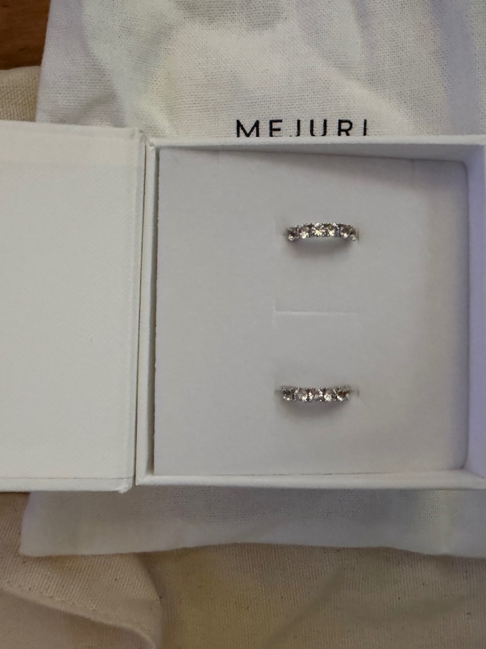 Mejuri LAB GROWN SAPPHIRE SMALL HOOPS